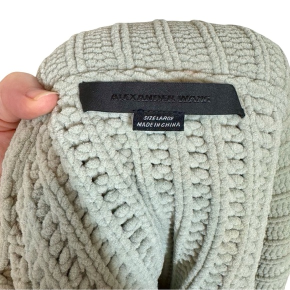 ALEXANDER WANG Zip Chunky Ribbed Shawl Collar Oversized Sweater Vest - Picture 5 of 10